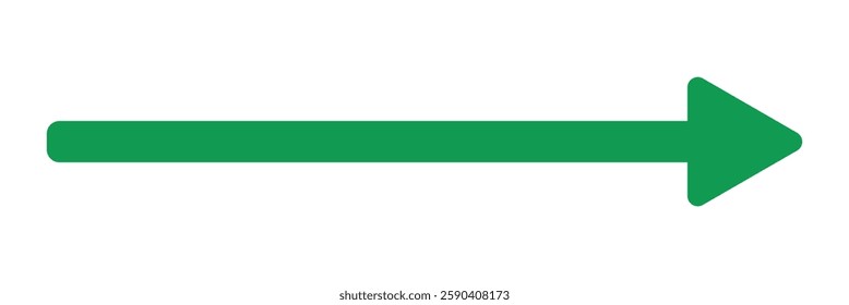 green long arrow . Long arrow icon.  flat style Arrow on a white background.Long arrow icon.