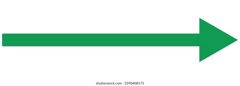 green long arrow . Long arrow icon.  flat style Arrow on a white background.Long arrow icon.