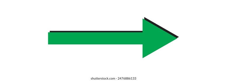 green long arrow icon. Arrow pointing . long Arrow vector . arrow or web design.