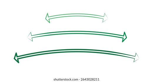 Green long arrow right to left on white background eps 10.
