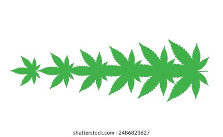 Green long cannabis vector illustration