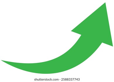 Green long curved arrow icon set isolated on white background. Curved arrow sign. vector illustration eps 888.
