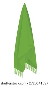 Bufanda larga verde. Ilustración vectorial