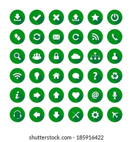 Green long shadow style icons