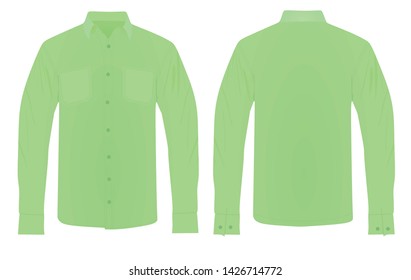 Green  long sleeve shirt. vector illustration