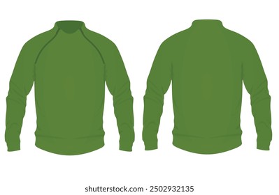 Green long sleeve t shirt. vector