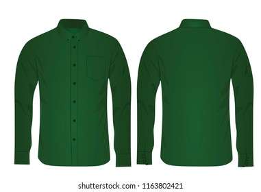 Green long sleeved shirt. vector illustration