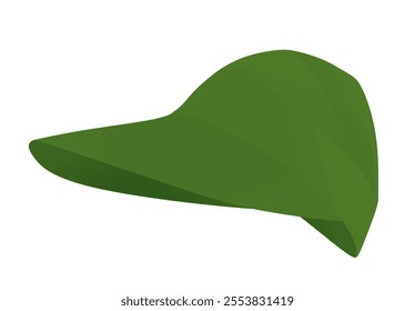 Green long visor cap. vector illustration