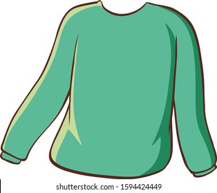 Green longsleeves shirt on white background illustration