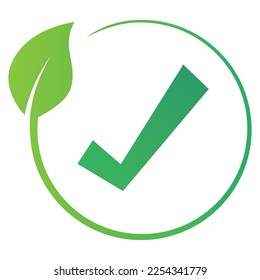 Green Loop Leaf Check Mark Logo Vectorart