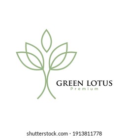 green lotus flower logo design Vector