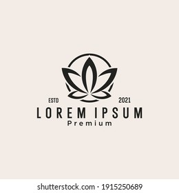 green lotus flower logo design Vector