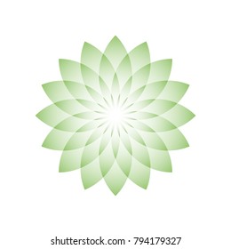 Green lotus flower - symbol of yoga, wellness, beauty and spa. Vector illustration.
