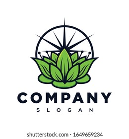 green lotus logo vector illustration