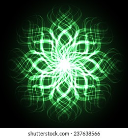 green Lotus mandala with Paisley. abstract background.