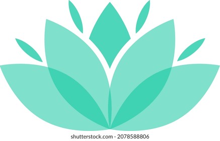 Green lotus shape. Water lily flower logo