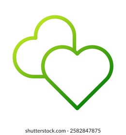 Green Love: Heart and Cloud Outline Design