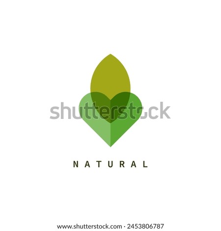 Green love logo template vector 