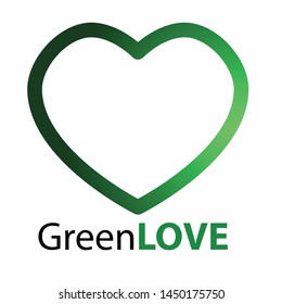 Green love is a simple Icon (Logo), like a symbol of love with simple colors, suitable for various needs of the logo (icon) of your company or business,