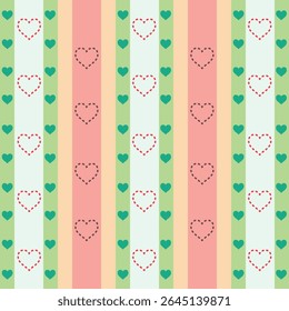 Green Love Stripe Pattern. Perfect for art and crafts, digital paper, fabric printing, textile printing, packaging, scrapbooking, gift wrap, background and more.
