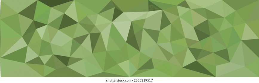 Fondo de polietileno bajo verde con varios tonos de triángulos verdes que forman un patrón geométrico abstracto.

