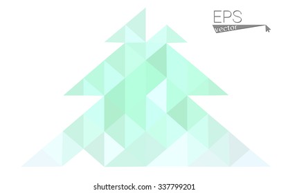 Green low polygon style christmas tree vector illustration consisting of triangles . Abstract triangular polygonal origami or crystal design of New Years celebration. Isolated on white background. Green low polygon style christmas tree vector illustration consisting of triangles . Abstract triangular polygonal origami or crystal design of New Years celebration. Isolated on white background.
