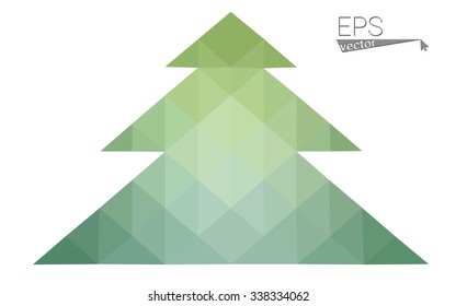 Green low polygon style christmas tree vector illustration consisting of triangles . Abstract triangular polygonal origami or crystal design of New Years celebration. Isolated on white background. Green low polygon style christmas tree vector illustration consisting of triangles . Abstract triangular polygonal origami or crystal design of New Years celebration. Isolated on white background.