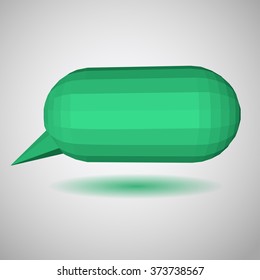 Green low polygonal speech bubbles with shadow