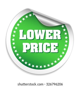 Green Lower Price Sticker With Metal Peel