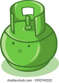ilustración del vector de gas GLP verde en un estilo plano sencillo.