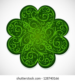 green lucky dutch clover on white background