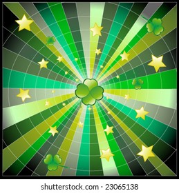 green lucky four leaf clover abstract