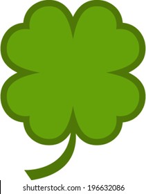 Green Lucky Four Leaf Irish Clover for St. Patrick's Day