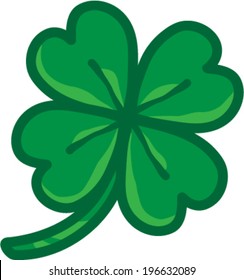 Green Lucky Four Leaf Irish Clover for St. Patrick's Day