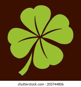 Green Lucky Four Leaf Irish Clover for St. Patrick's Day