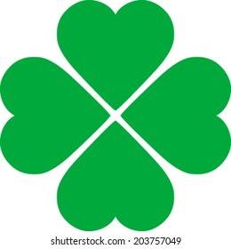 Green Lucky Four Leaf Irish Clover for St. Patrick's Day