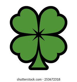 Green Lucky Four Leaf Irish Clover for St. Patrick's Day