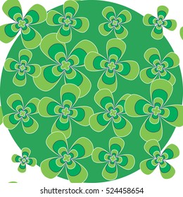 green lucky four leaves clover seamless background design