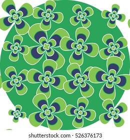 green lucky four leaves clover seamless background design