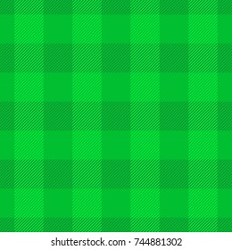 Green lumberjack plaid pattern. Seamless vector pattern. Simple vintage textile design.