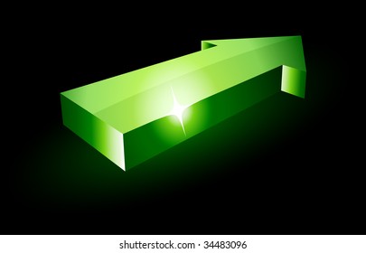 grüner, heller Pfeil. Vektorgrafik.