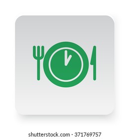 Green Lunch Time icon on white app button