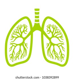 Green lungs vector icon illustration isolated on white background