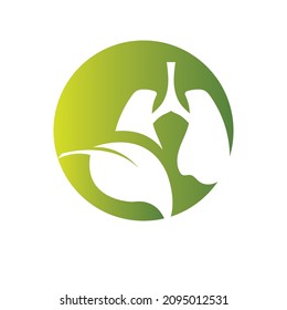 Green Lungs vector logo illustration design template