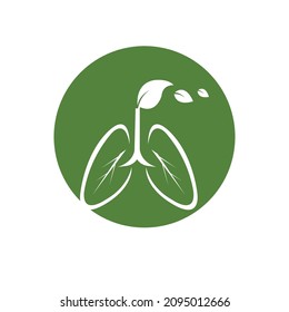 Green Lungs vector logo illustration design template