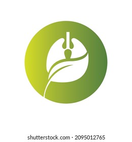 Green Lungs vector logo illustration design template