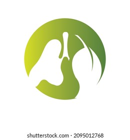 Green Lungs vector logo illustration design template