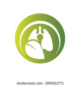 Green Lungs vector logo illustration design template