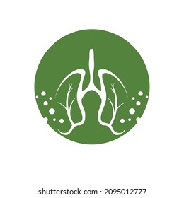 Green Lungs vector logo illustration design template