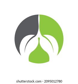 Green Lungs vector logo illustration design template